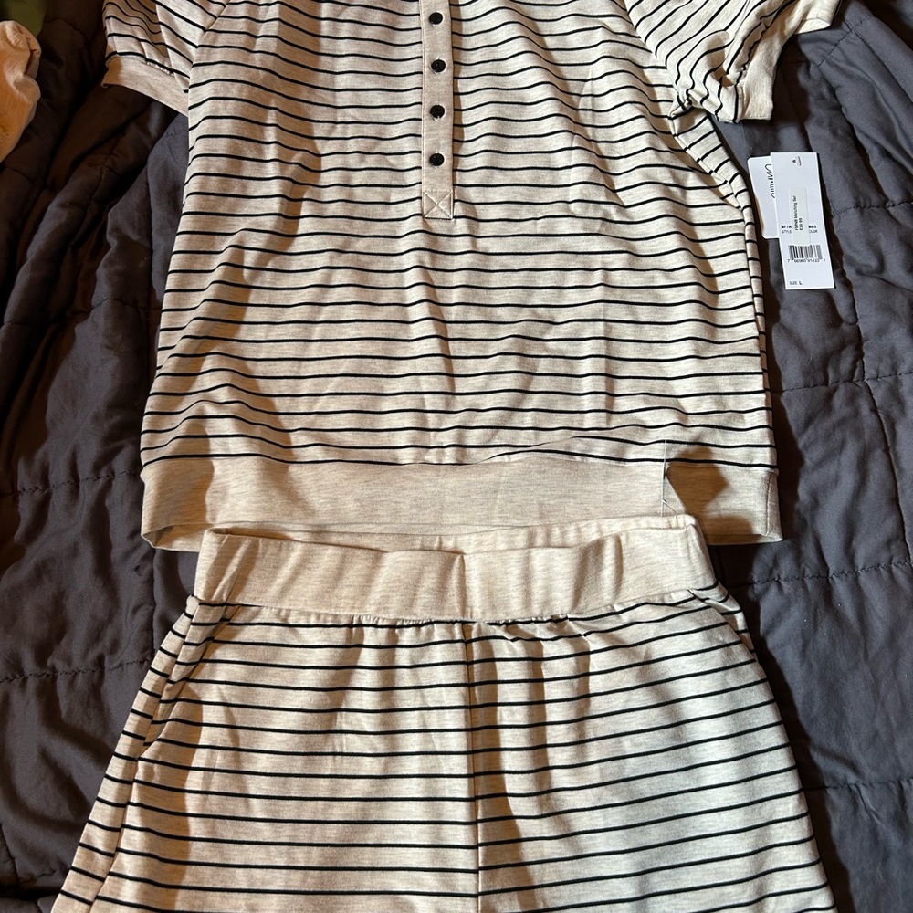 Striped Two-Piece Lounge Set